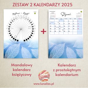 Zestaw kalendarz księżycowy “mandalowy” + z prostokątnym kalenrariu