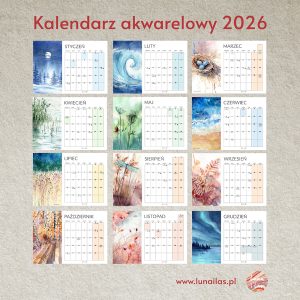 Kalendarz 2026 z prostokątnym kalendarium