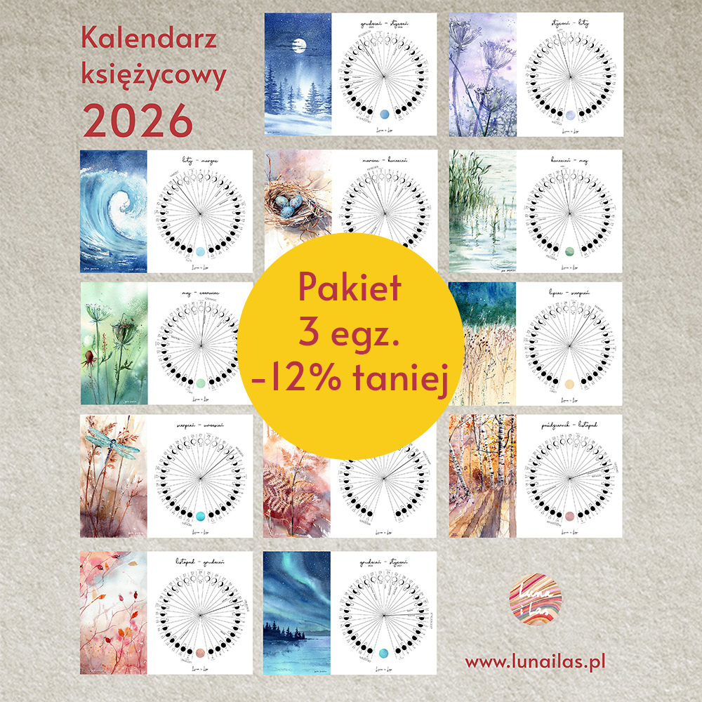 Pakiet 3 egzemplarzy – kalendarz księżycowy 2026 -12% w zestawie